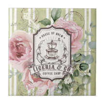 Mooie Franse Shabby Chic Retro koffie shop logo