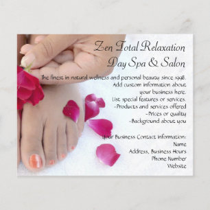 Mooie Fuchsia Roze Roze Pedicure Salon Flyer