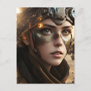 Mooie futuristische cyborg briefkaart