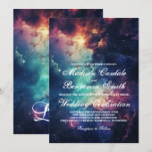 Mooie Galaxy Celestial Onder de Sterren Bruiloft Kaart (Voorkant / Achterkant)
