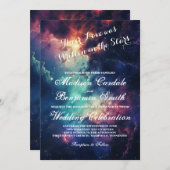 Mooie Galaxy Celestial Onder de Sterren Bruiloft Kaart (Voorkant / Achterkant)