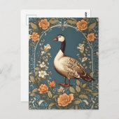 Mooie gans William Morris Geïnspireerd Briefkaart (Voorkant / Achterkant)