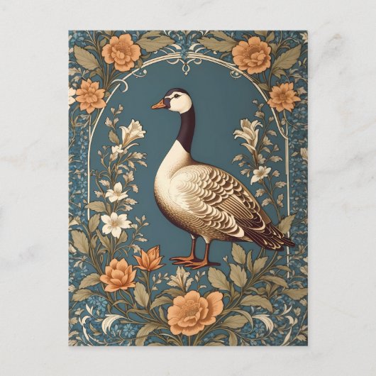 Mooie gans William Morris Geïnspireerd Briefkaart (Voorkant)