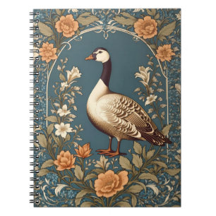 Mooie gans William Morris Geïnspireerd Notitieboek