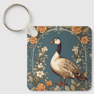 Mooie gans William Morris Geïnspireerd Sleutelhanger