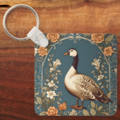 Mooie gans William Morris Geïnspireerd Sleutelhanger (Voorkant)