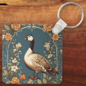 Mooie gans William Morris Geïnspireerd Sleutelhanger (Achterkant)