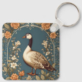 Mooie gans William Morris Geïnspireerd Sleutelhanger (Achterkant)