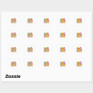 Mooie garen 100 dagen school leraren dames T-shirt Hart Sticker