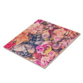 Mooie geassorteerde bloemige achtergrond Keramisch Tegeltje (Zijkant)