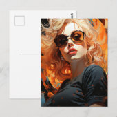 Mooie geblonde vrouw briefkaart (Voorkant / Achterkant)