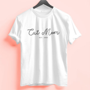 Mooie Geborduurde Kattenliefhebber Moeder Voeg Uw Tri-Blend Shirt