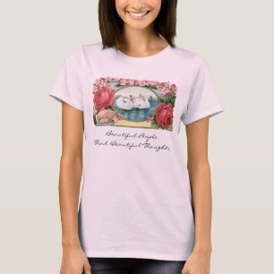 Mooie Gedachten Zwaan & Rozen Kunst T-shirt