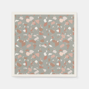 Mooie gedempte woestijntinten terrazzo patroon servet