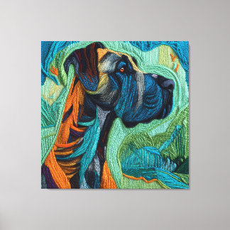 Mooie gedetailleerde unieke stijl Great Dane kunst Canvas Afdruk