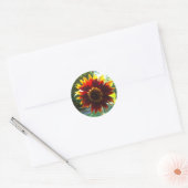 Mooie geel en rood zonnebloem Sticker (Envelop)
