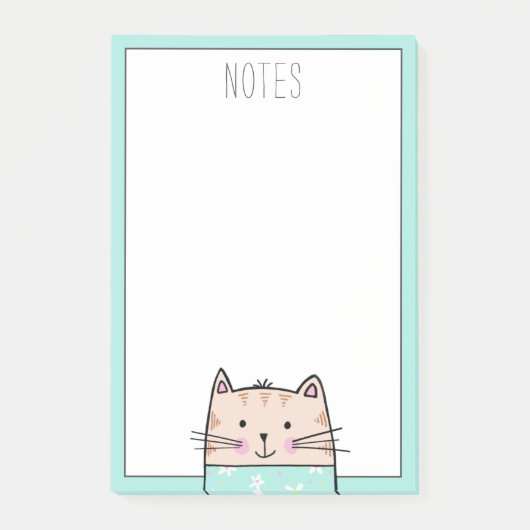 Mooie Geïllustreerde Kat Post-it® Notes (Voorkant)