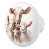 Mooie geitenfamilie keramische knop (Rechts)