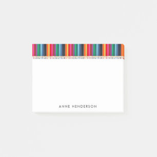 Mooie gekleurde potloden met naam van docent op ma post-it® notes