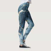 Mooie gekleurde print blauw marmer leggings (Rechts)