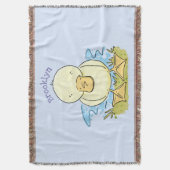 Mooie gele baby eend cartoon illustratie deken (Voorkant Verticaal)