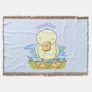 Mooie gele baby eend cartoon illustratie deken