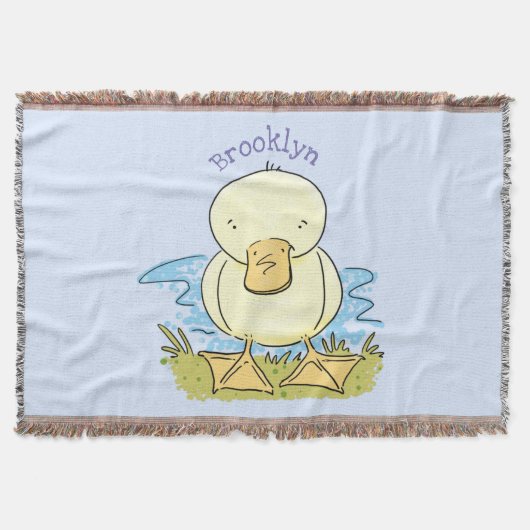 Mooie gele baby eend cartoon illustratie deken (Voorkant)
