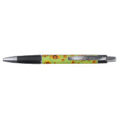 Mooie gele bloemen op abstract groen pen (Achterkant)