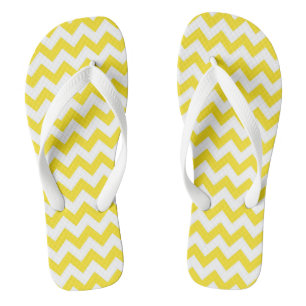 Mooie gele chevron gemêleerde teenslippers