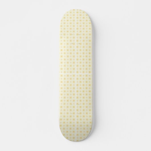 Mooie gele cirkels op witte achtergrond skateboard (Voorkant)