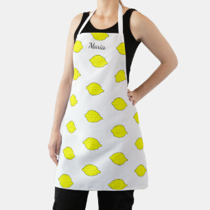 Mooie gele citroenprint keuken schort voor vrouwen