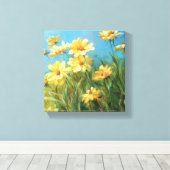 Mooie gele dagen canvas afdruk (Insitu (Houten vloer))