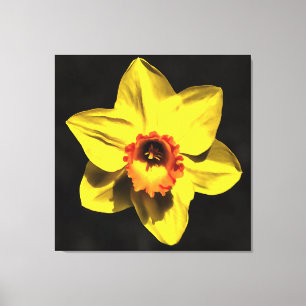 Mooie gele droesem op grijs canvas afdruk