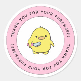 Mooie Gele Eend Bedankt Ronde Sticker