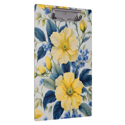 Mooie gele en blauwe bloemen klembord (Rechts)