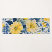 Mooie gele en blauwe bloemen yogamat (Achterkant (horizontaal))