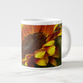 Mooie gele en Oranje zonnebloem Jumbo-Mok Extra Grote Mok (Voorkant rechts)