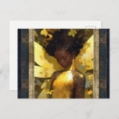 Mooie gele fee vrouw fantasy kunst briefkaart (Voorkant / Achterkant)