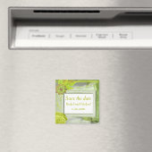 Mooie Gele Floral bespaart de datum Magneet (Insitu (Vaatwasser))