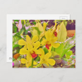 Mooie gele herfstorchideeën briefkaart (Voorkant / Achterkant)