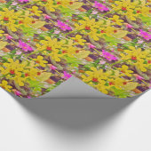 Mooie gele herfstorchideeën cadeaupapier (Hoek)