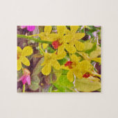 Mooie gele herfstorchideeën legpuzzel (Horizontaal)