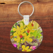 Mooie gele herfstorchideeën sleutelhanger (Voorkant)