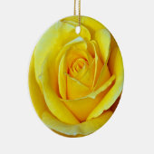 Mooie gele kerstboomroos keramisch ornament (Rechts)