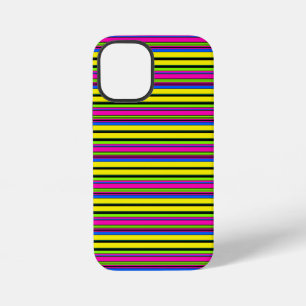 Mooie gele kleurrijke strepen iPhone 12 mini hoesje