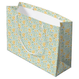 Mooie Gele Kuikens en Bloemen Patroon Groot Cadeauzakje