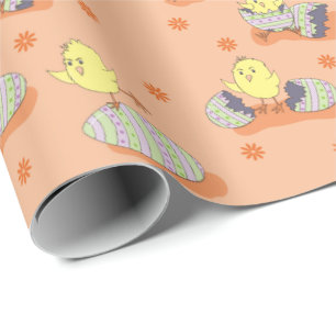 Mooie gele kuikens patroon Pasen inpakpapier