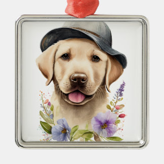 MOOIE GELE LABRADOR RETRIEVER HOND METALEN ORNAMENT