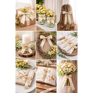 Mooie gele lenteveldbloemen lint