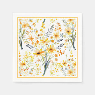 Mooie gele lenteveldbloemen servet